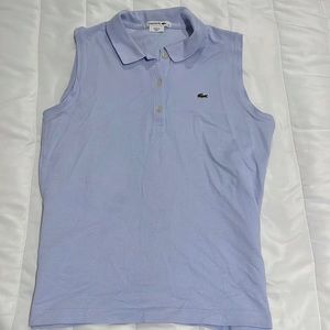 Lavender sleeveless Lacoste polo